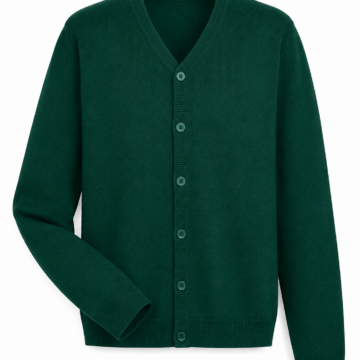 Dark Green Button Front Knit Cardigan