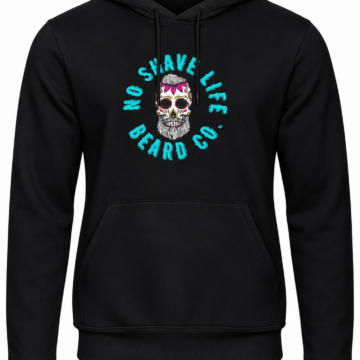 Black Pullover Hoodie with Skull Graphic Print