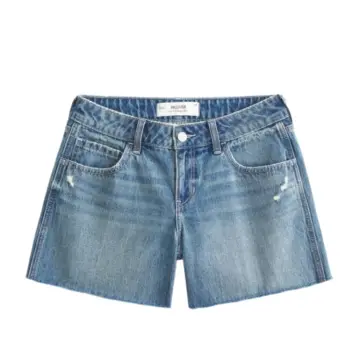 Medium Wash Blue High-Rise Denim Shorts