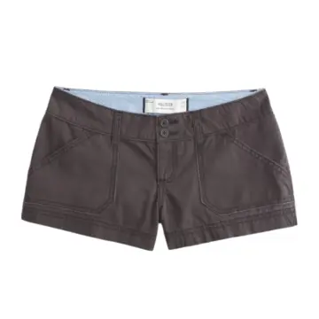 Dark Grey Straight-Fit Shorts with Contrast Stitching