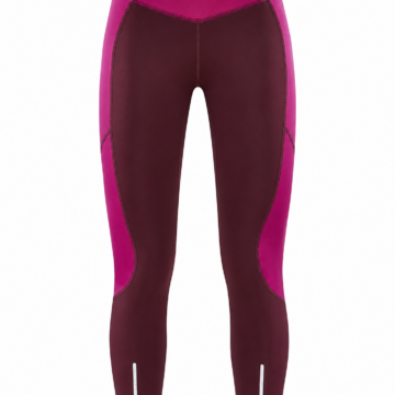 Burgundy Magenta Color-Block High-Waisted Leggings