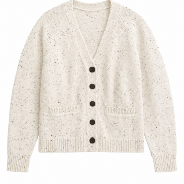 Off-White Donegal Knit Cardigan with Pockets